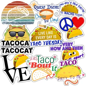 Taco Stickers, Ten Vinyl Stickers Supporting Taco, Great Taco Gift, Decorative Stickers
