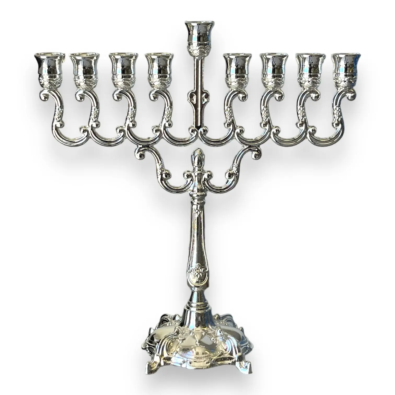 Silver plated menorah 7 x 7"