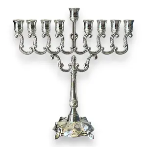 Silver plated menorah 7 x 7"