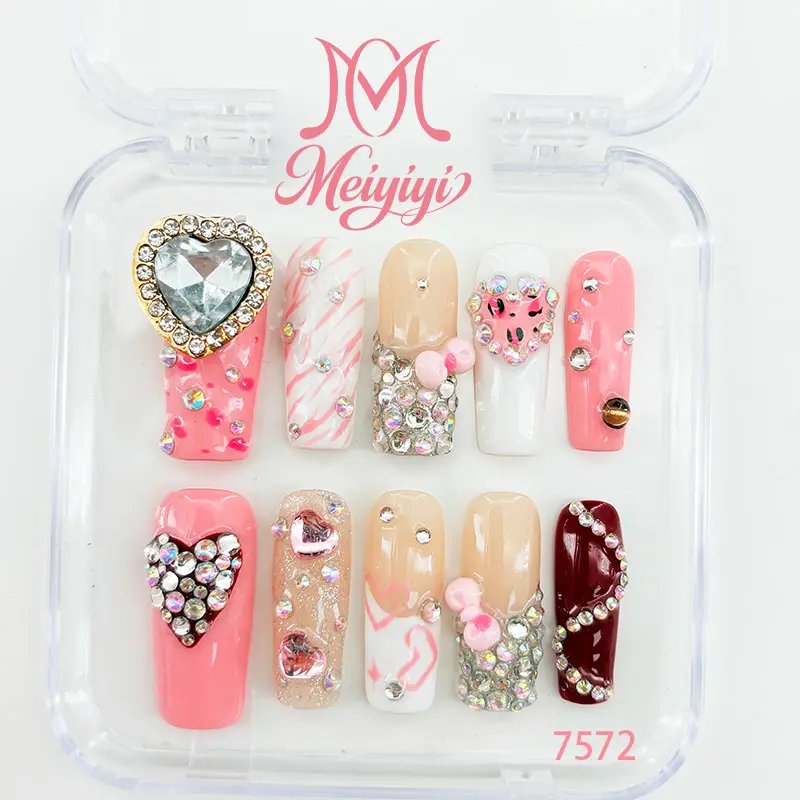 .DP.7572.Pink Heart Wearable Nail .DP.7572.Pink Heart Wearable Nail
