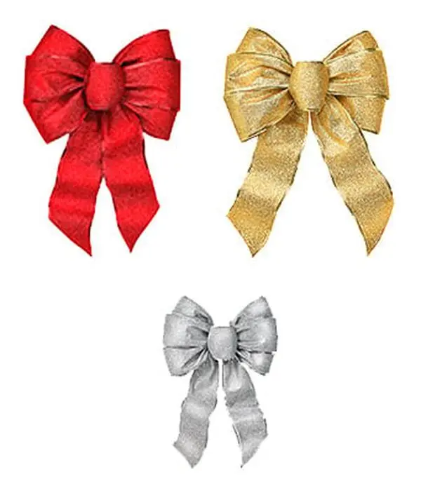 Holiday Trim 6166 Shimmering Christmas Glitters Wired Bow- Pack Of 12