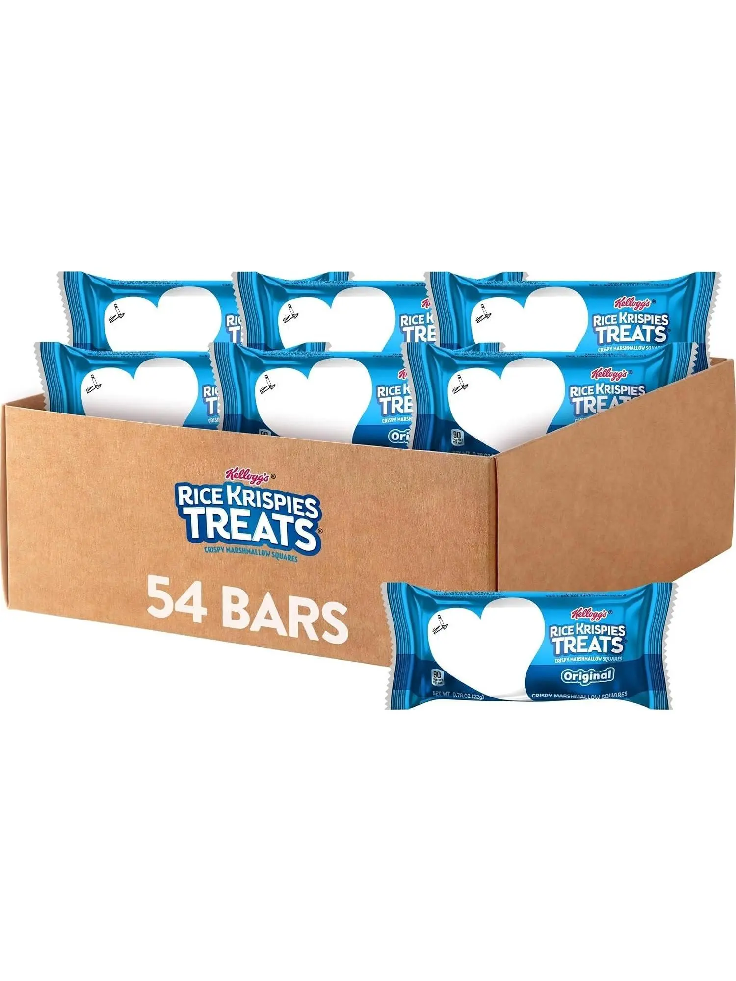 Rice Krispies Treats Crispy Marshmallow Squares, Kids Snacks, Cereal Bars, Original, 31.2oz Box (40 Bars)