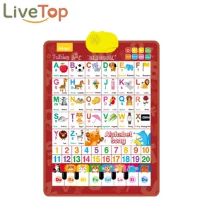 Interactive Bilingual Learning Poster for Toddlers 1–6 | English/Spanish Talking Wall Chart | ABCs Numbers Animals | Songs + Piano，Valentine Gifts for Kids ,Preschool Alphabet Tool