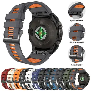 OFNRBRF Quick-Release Silicone Watch Band, Smartwatch Strap Compatible with Garmin Fenix 8 Pro 47mm, Quatix 8 47mm, Fenix 7 Pro, 7, 6 Pro, 6, Amoled 51mm
