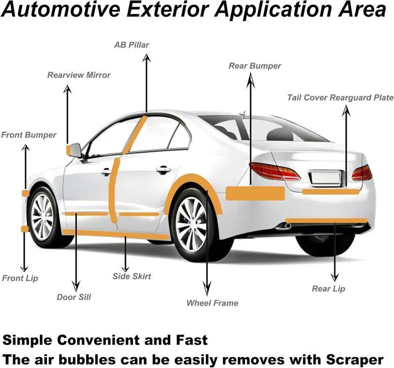 Carbon Fiber Pattern Car Sticker, Self Adhesive Scratch-resistant Car Body Sticker, Multifunctional Waterproof Car Decal, Universal Car Exterior Accessories