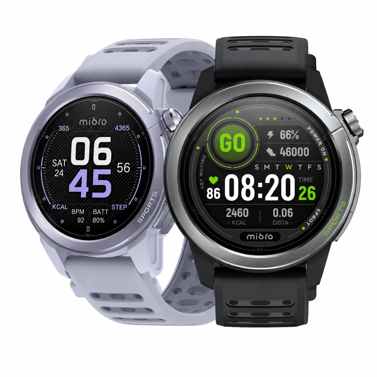 MIBRO GS Active2 Running GPS Smartwatch - 46mm AMOLED Step Tracker Watch, Lightweight Sports Tracking Wristwatch, 15-Day Batteries, Training Guidance, Dual-Band GNSS, 150+ Sport Modes (Tennis Included), Sleep Tracking, Touchscreen, 2026 Father's Day Gift