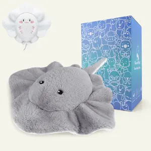 17" 1.5lb Stingray Plush Heat Patches, Heatable & Coolable Lavender Heating Pad For Period & Toddlers, Christmas Gifts