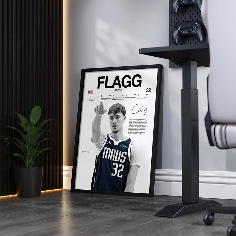 Luka Doncic, Tatum, SGA, Flagg, Morant, Wembanyama Canvas Print Posters, Rising Stars, Autographed Player Career Posters, Home Decor