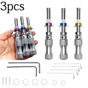 3 pieces of 7-pin tubular tools, made of stainless steel, three sizes suitable for various specifications, with reset function, multi-functional hand tool, Mechanical tool set