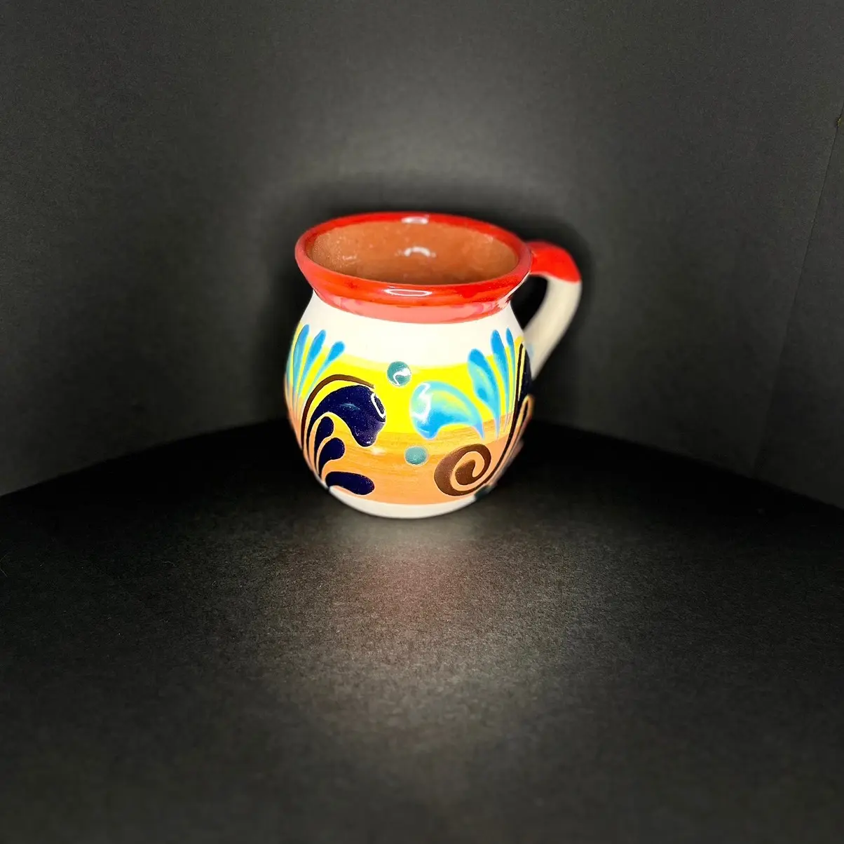 Handmade Clay Mexican Coffee Mugs - Unique Kitchenware Drinkware Cup