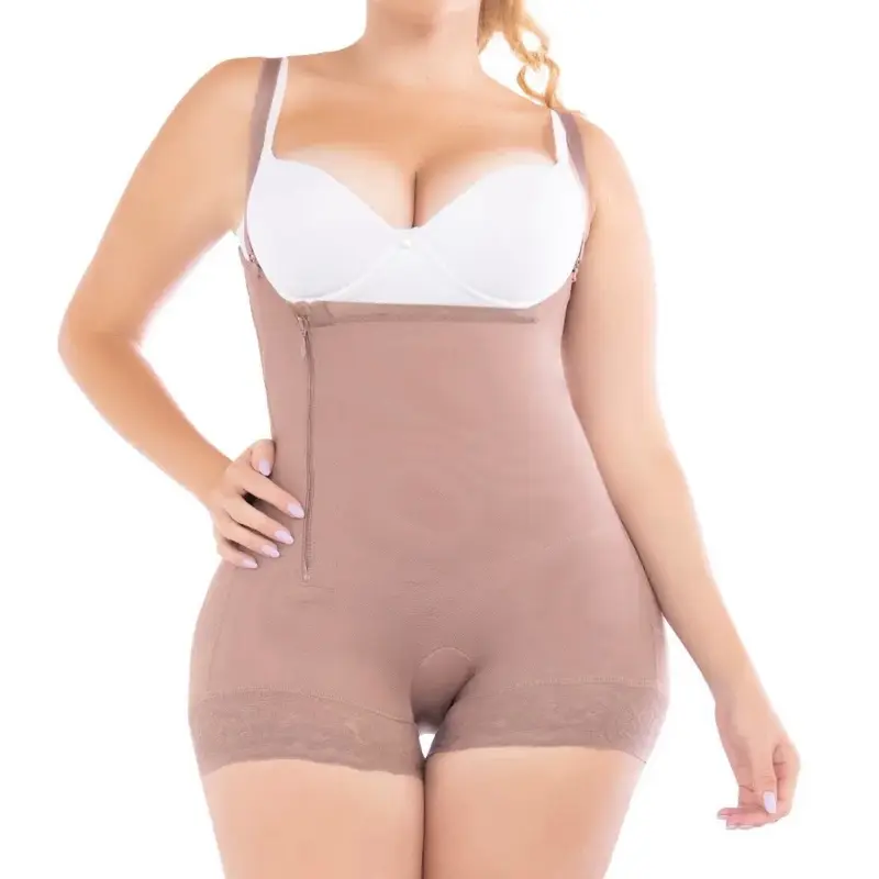 EXTRA SHORT GIRDLE WITH BUTT ENHANCEMENT ZIPPER ON THE SIDE POST SURGICAL AND DAILY USE 09046