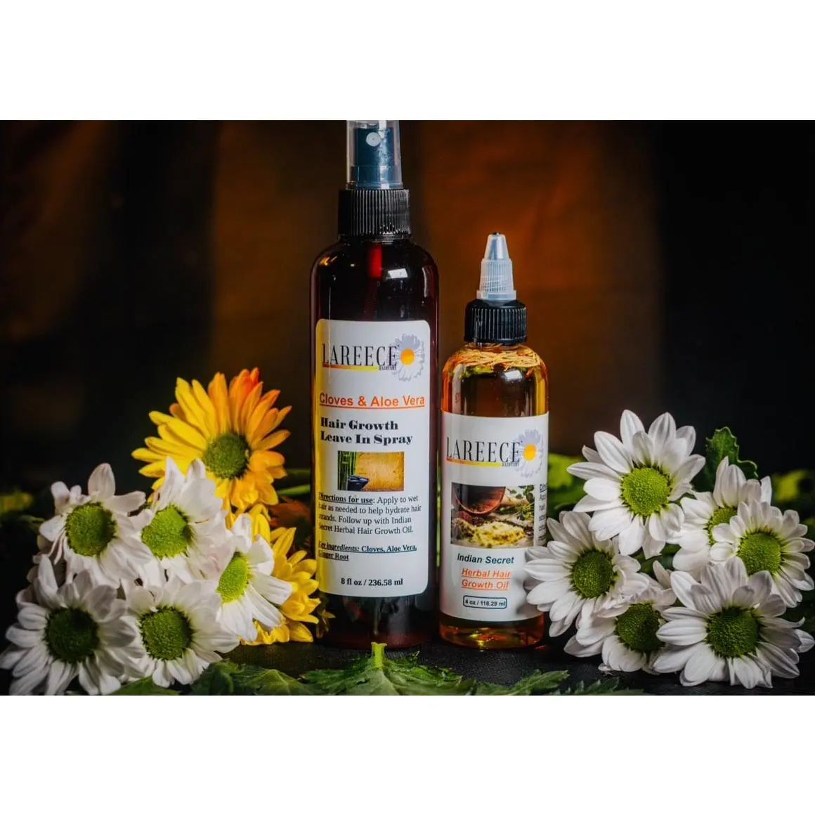Hair Growth Bundle (Indian Secret Herbal Hair Growth Oil 4 oz) (Cloves & Aloe Vera Leave In Hair Growth Spray 8 oz)