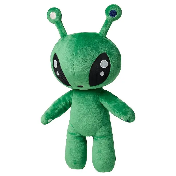 34cm/13.39in Green Alien Plush Toy, Halloween Decor Thanksgiving Christmas Gifts Soft Cuddly Companion For Indoor Room Decor Moveable Stuffed Animal Cute Animal Design