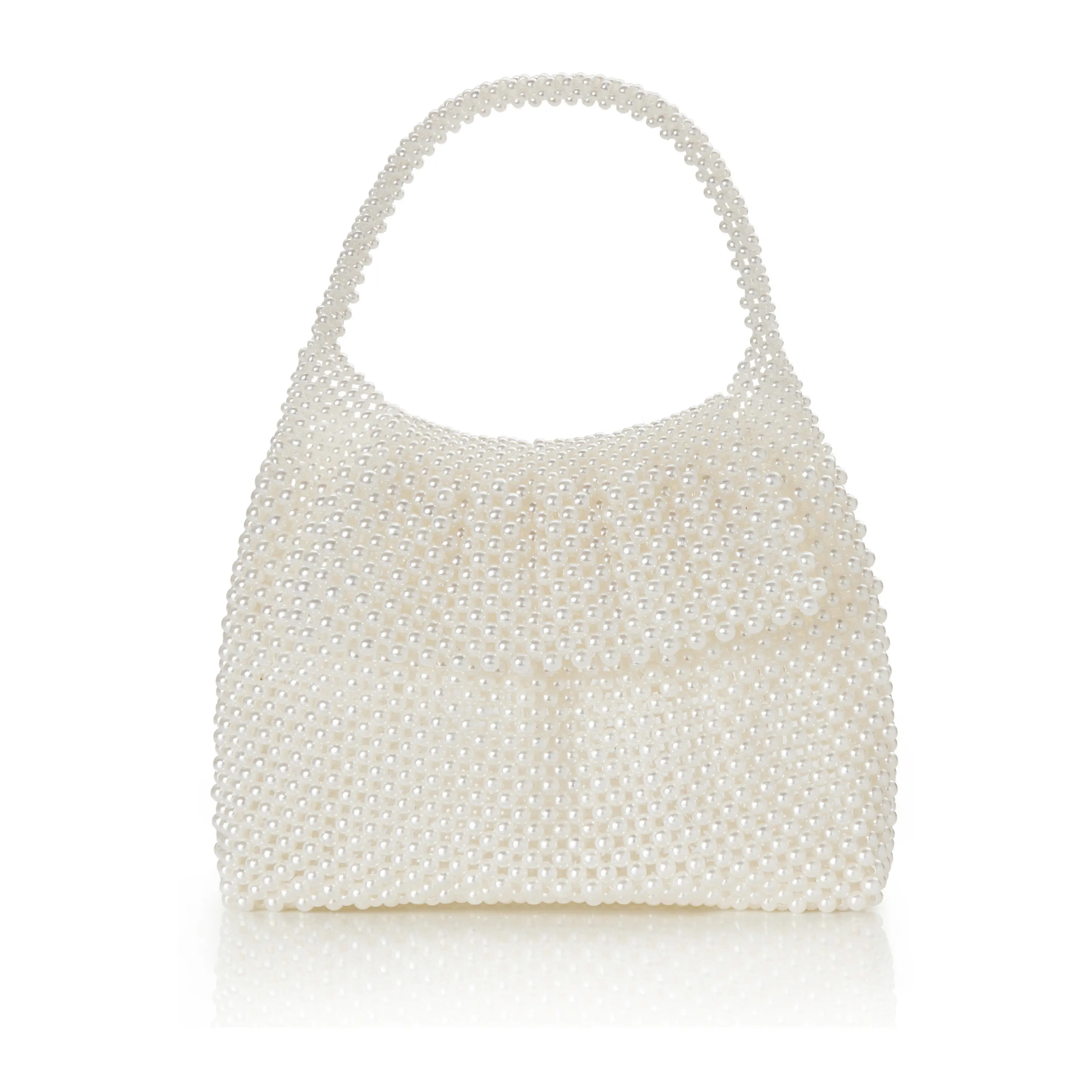 BABEYOND Women Pearl Clutch Purse Bucket Beaded Bridal Evening Bag Formal Reticulated Bag with Inner Bag for Party Wedding