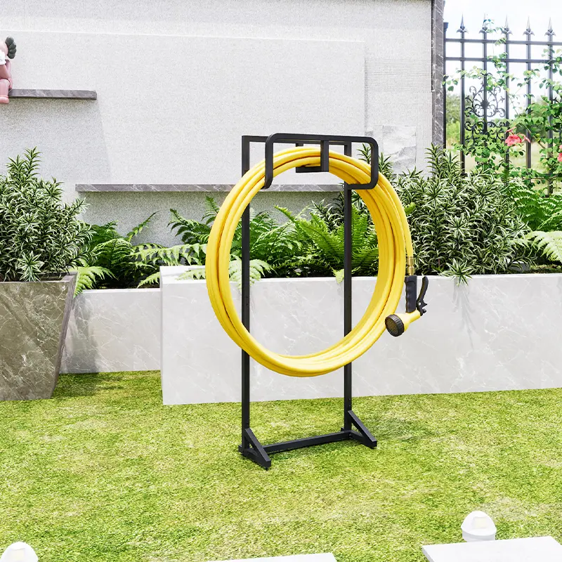 LINZINAR Garden Hose Holder Detachable Metal Water Hose Holder Hose Hanger Heavy Duty Free Standing Hose Storage Stand for Outside Yard, Black Deals For You Days Outdoor Tools Water Hose Reel Garden Accessories