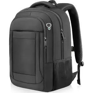 Large Travel Laptop Backpack, 17 Inch Laptop Backpack Airline Approved, Business Anti  Slim Sturdy Work  College High School Backpack Bag Fits 17.3 Inch Notebook for Men Women, Black