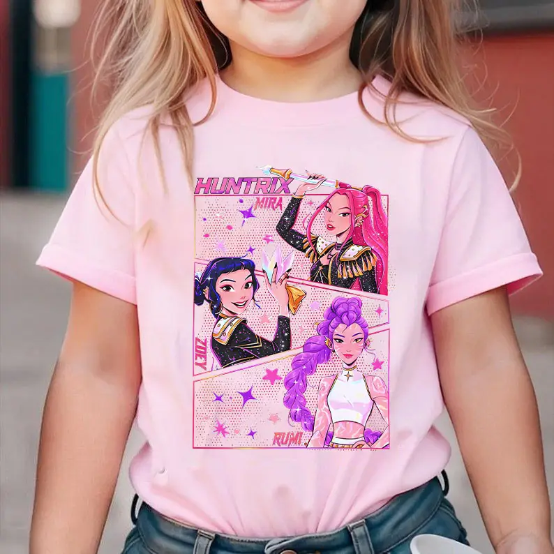 Kpop Demon Hunters Jinu Manga Graphic Tee, Kpop Huntrix Demon Hunter Youth Shirt, Saja Girls Kpop T-Shirt for Men, Women and Kids