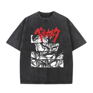 Vintage Washed Black Unisex T-Shirt – Retro Manga Panel Print, Oversized Fit for Streetwear & Gothic Aesthetic