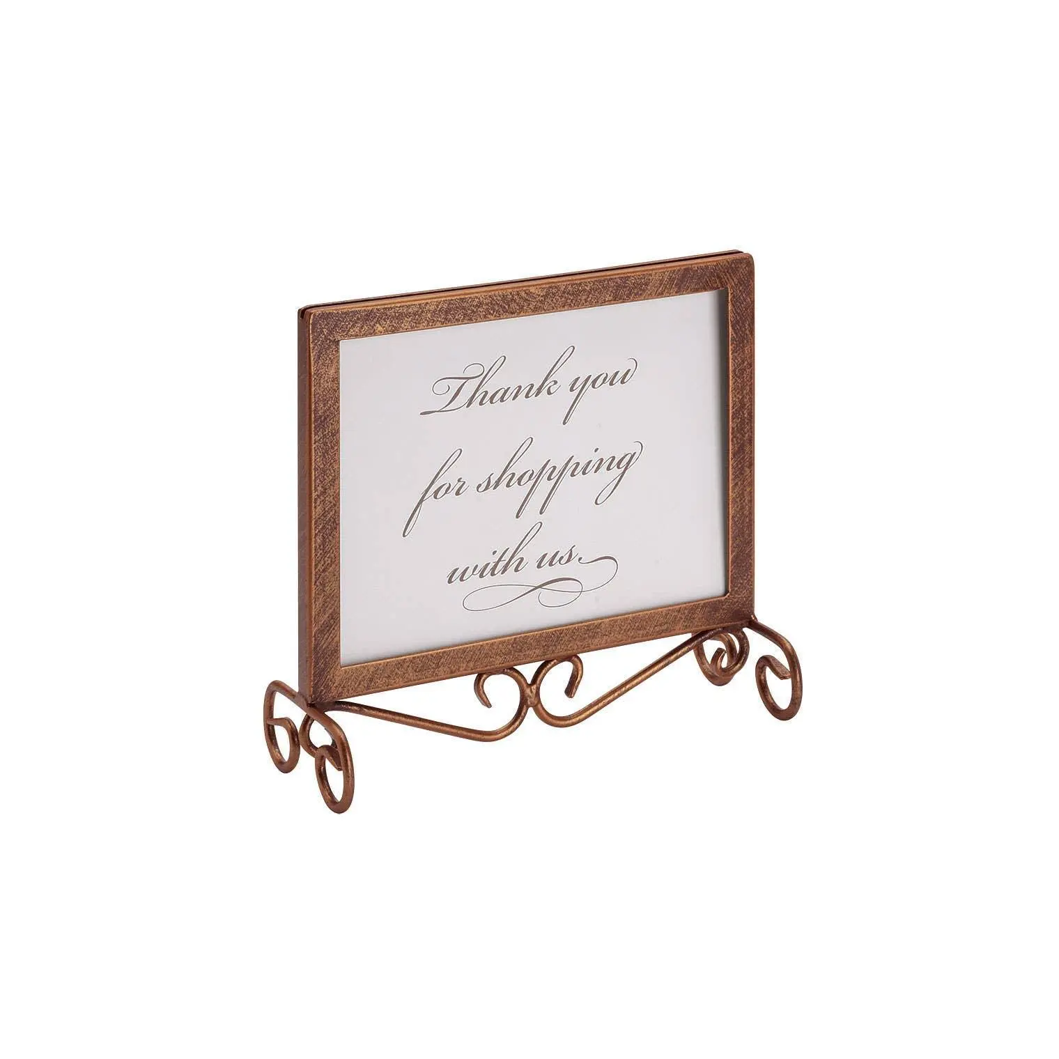 Classic Solid Rectangle Boutique Cobblestone Countertop Sign Holder, 5.5" x 7", Decor Photo Display for DIY Candle & Soap Making Projects (Cinnamon Accent)