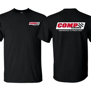 COMP Cams racing T-shirt, a mechanic's T-shirt designed for racing for the championship, made of high-quality cotton blend fabric, is a gift for car enthusiasts. Unisex design. Verified by thousands of customers, with a return rate of less than 5%