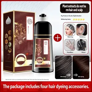 Natural Ginger Hair Dye Shampoo, Covers Hair, 500ML, Gentle on Hair and Scalp, Fragrance, Plant-Based Hair Coloring, Haircare, Recyclable Liquid Formula