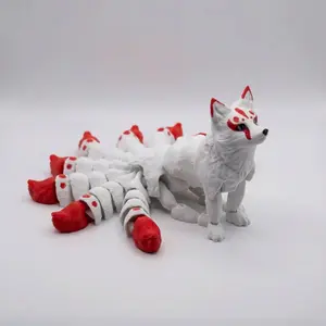 This 3D-printed nine-tailed fox statue, Decorative figurines, a collectible doll for home decoration, an office desk decoration, and a party gift is an ideal gift for fantasy creature collectors. It is suitable for festival decoration and a perfect festi