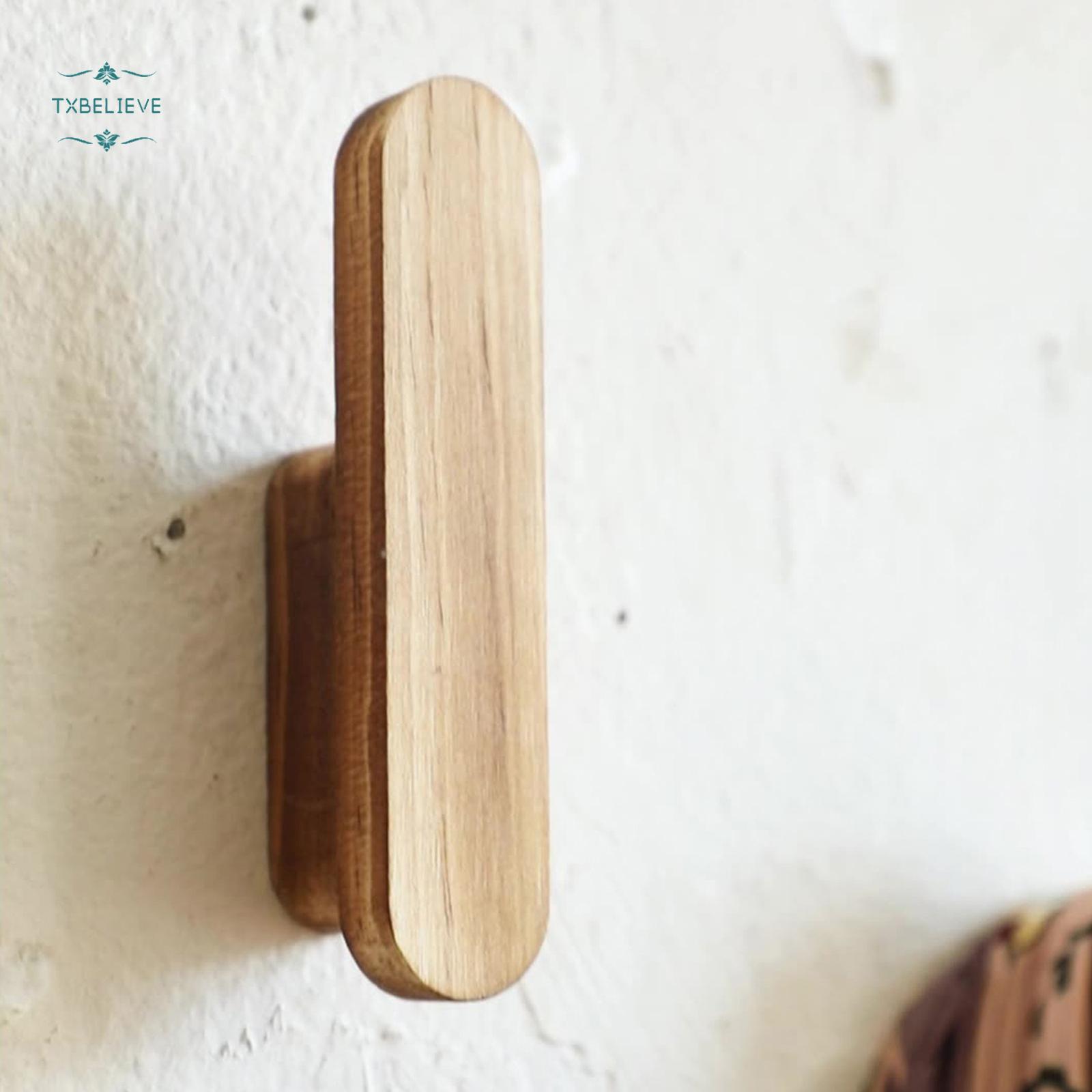 Rustic Wooden Wall Hook, Handmade Bohemian Coat and Hat Hanger for Entryway, Bedroom, Bathroom - Decorative Mounted