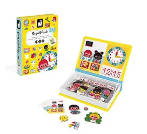 Janod MAGNETI'BOOK - LEARN TO TELL THE TIME Magnetic Educational Game with 75 Magnets