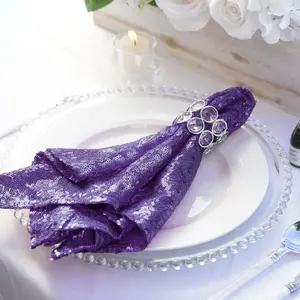 Sequin Napkin 20"x20" Purple - Sparkling Reusable Cloth Napkin