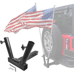 Universal Hitch Mount Flagpole Holder for Standard 2 inch Receiver, Fits SUV, RV, Pickup