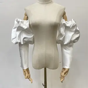 Off-the-shoulder Detachable Sleeves, Bridal Sleeves, Wedding Dress Removable Sleeves, White Satin Sleeves Womenswear Elegance
