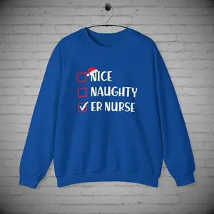 Naughty Nice ER Nurse Sweater, Emergency Dept Nurse sweater, Christmas Nurse Sweater,  ER Nurse Christmas sweater