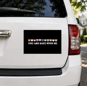 You Are Safe With Me Car Magnet/Pride Flags Bumper Stickers/ Car Decal, LGBTQ Flag  Magnet Car, LGBT Rights Social Justice, Pride Month