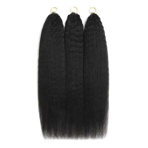 Asakiss Kinky Straight Feather Crochet Human Hair Extensions - Burmese Textures, Miracle Knots Knotless Pre-Separated, 50g/40 Strands Pack, Time-Saving, 4-5 Packs for Full Head, Summer Protective Styles, Bohemian Pieces, Miracle Knots Human Hair, Crochet