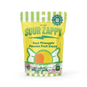 Taffy Shop, SOUR Pineapple Passion Fruit Zappy Salt Water Taffy - Gourmet Soft, Sweet & Tangy Candy