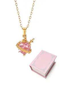 Sword Heart Necklace Gift Box, Romantic Cupid Arrow Pendant, Gothic Style Jewelry for Women, Perfect Gift for Her