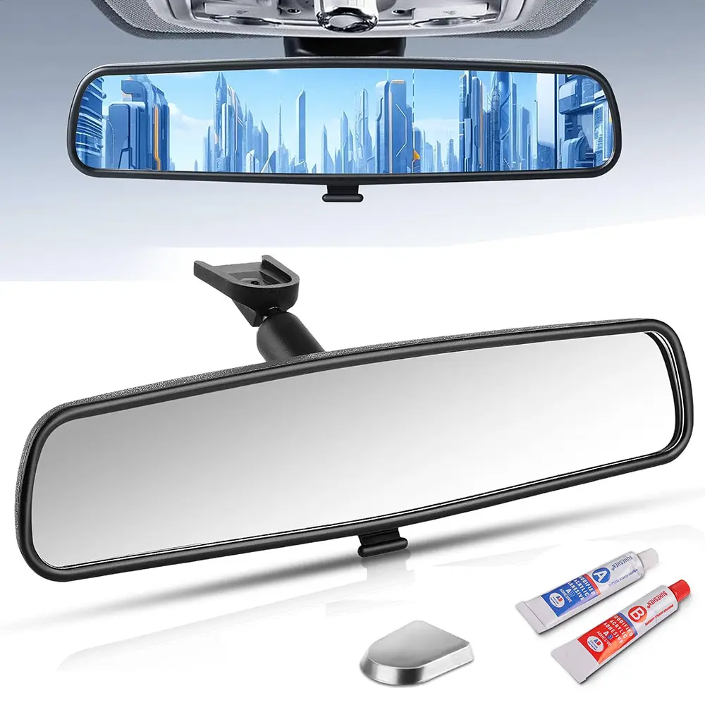 Car Rearview Mirrors, Shock Resistant Interior Clip-on Panoramic Rear View Mirror for Car, Wide Viewing Range, 8 inch HD Universal Use for Cars, SUVs, Trucks, Vehicles