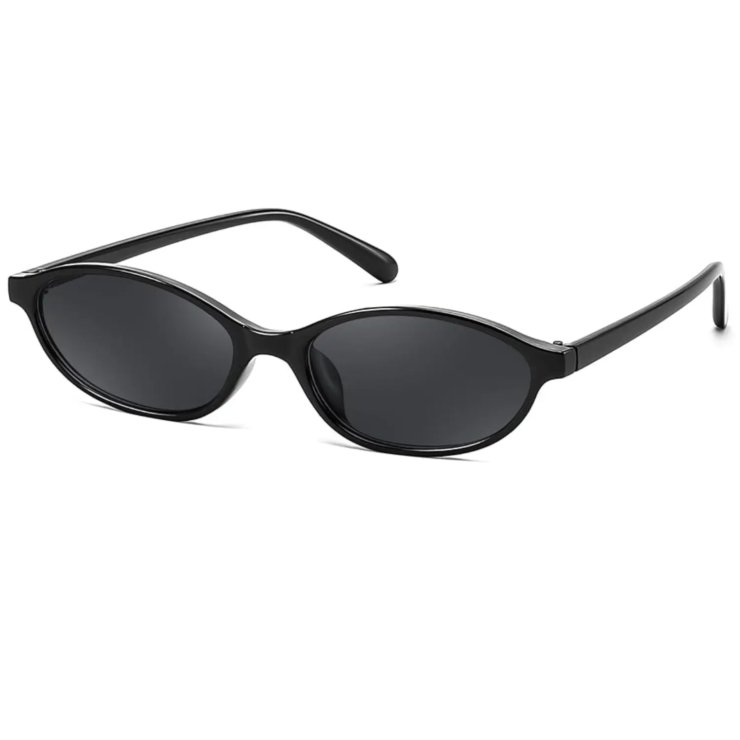 FEISEDY Retro Oval Cat Eye Sunglasses for Women 90s Narrow Lightweight Shades Y2k Trendy Sunnies B0257
