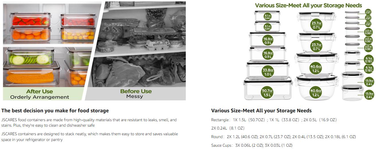 40PCS Food Storage Containers (20 containers and 20 lids), Fridge Fruit Storage Container Leak-proof Tupperware Sets for Kitchen Organization, Meal Preparation with Labeling Utensils,Reusable Airtight Waterproof, Microwave Safe Reusable