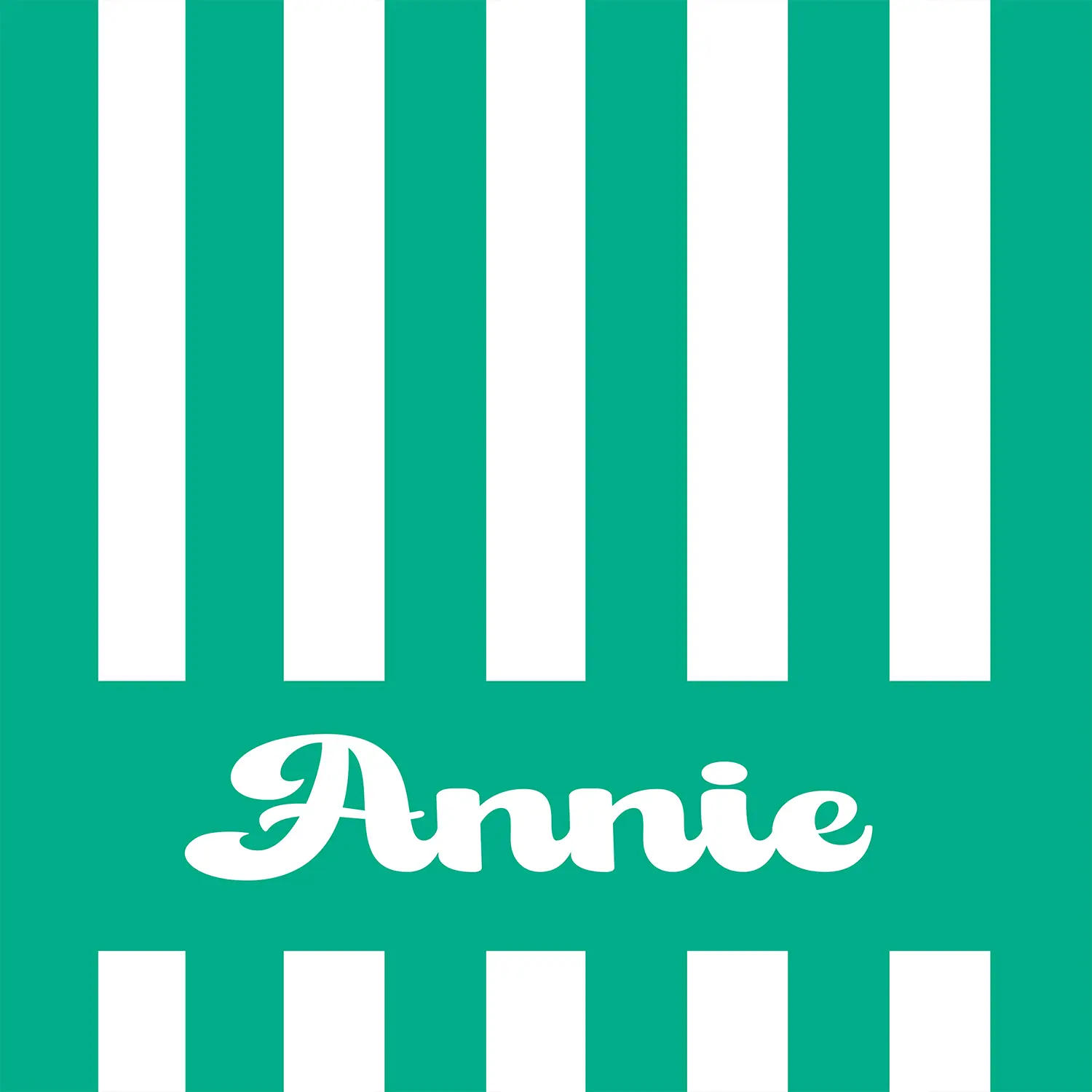 Stripes - Name - Mint Green White