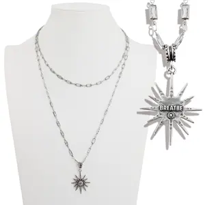 Breathe Crystal Starburst Chain Necklace