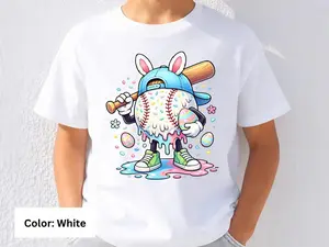 Youth and Adult Easter Baseball Shirt, Easter Toddler T-shirt, Baseball Drip Tee, Melting Baseball Trending Youth Shirt Sports Lover Gift Ideas, summer outfit, youth clothing, easter day shirt