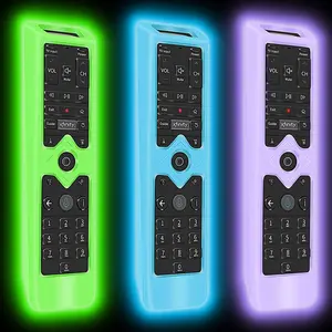 3 count Protective Case  for  Remote Control, Case  Sleeve for  Comcast XR15 Voice Remote,[Thicken Layer]Shockproof Remote   Covers-Glowblue+Glowgreen+Glowpurple
