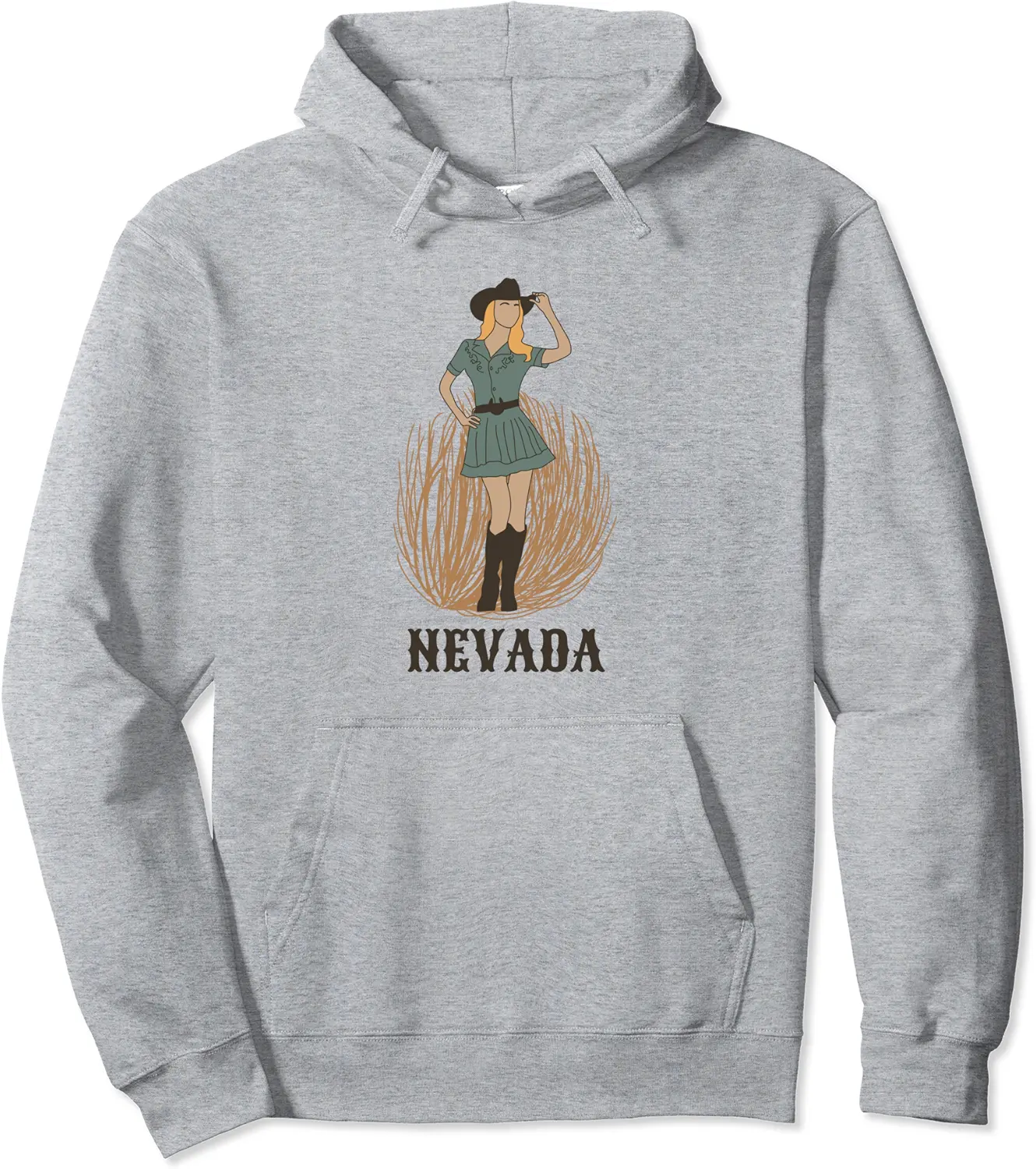 Nevada Cowgirl Western Tumbleweed Wild West Girl Pullover Hoodie - Elizabethtej Shop 28B0CF4HWNJQ