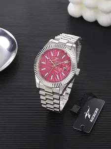 RICECGO men's quartz watch, 42mm dial, solid stainless steel strap, date display, ideal for daily wear and as a gift