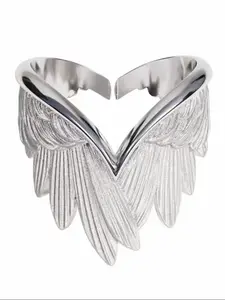1pc Adjustable Open Wing Ring for Unisex, Angel Wings Design for Unique Style, Perfect Gift for Fashion Lovers