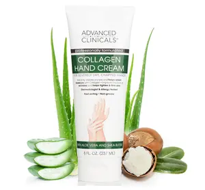 Advanced Clinicals Collagen Hand & Body Cream Skin Care Moisturizer Lotion For Dry Cracked Skin. Soothing & Hydrating Plant Collagen Lotion W/Aloe Vera, Green Tea, & Shea Butter, Large 8 Fl Oz