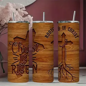 1pc 17oz/17.5oz/20oz/22oz/26oz/30oz/30.5oz/32oz/33oz/40oz Jesus Christ Faith  Tumbler，Ideal for camping, hiking, and outdoor adventures, this is the perfect gift for birthdays and holidays