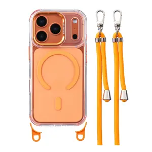 Crossbody Strap For Clear Corners Lanyard Phone Case For iPhone 16 17 Pro Max 14 15  13 12 Anti-Shock Cover