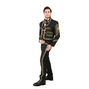 Traje Charro Negro Con Detalles de Oro – Hombre, Importado de México
